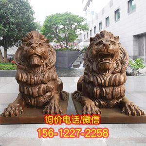 獅子雕塑-大型仿真動(dòng)物戶外園林景觀玻璃鋼獅子雕塑